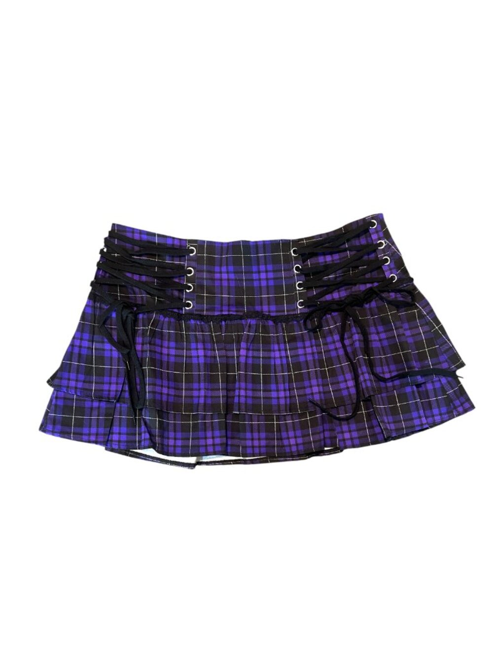 WIDOW x Dolls Kill Plaid Corset Laced Mini Skirt Purple New w/ Cut Tag Size 2X